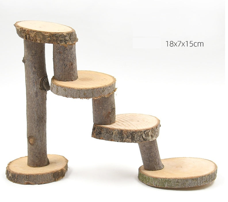 Hamster Climbing Wood Ladder