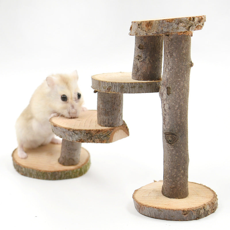 Hamster Climbing Wood Ladder