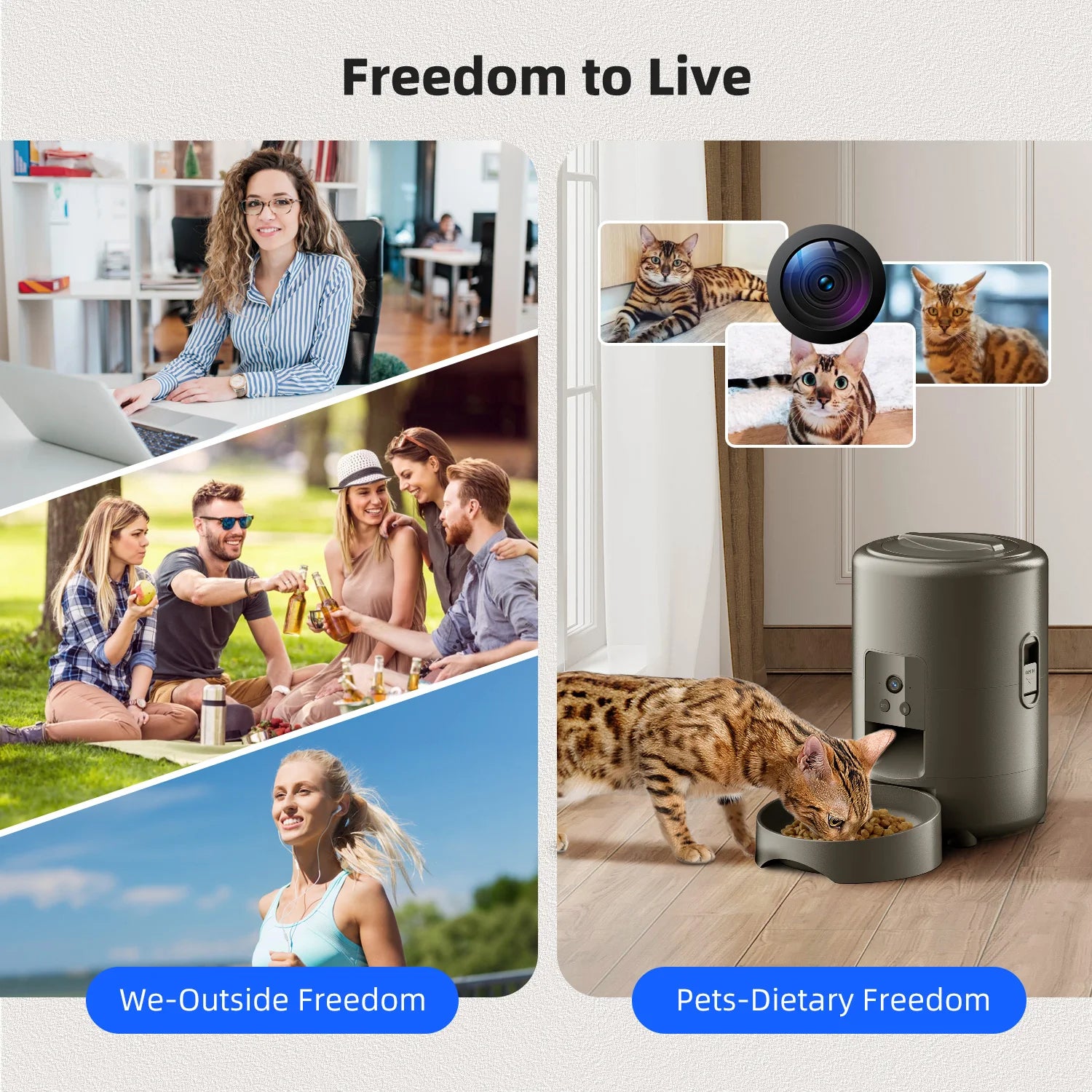 Smart Pet Feeder with Camera/WiFi