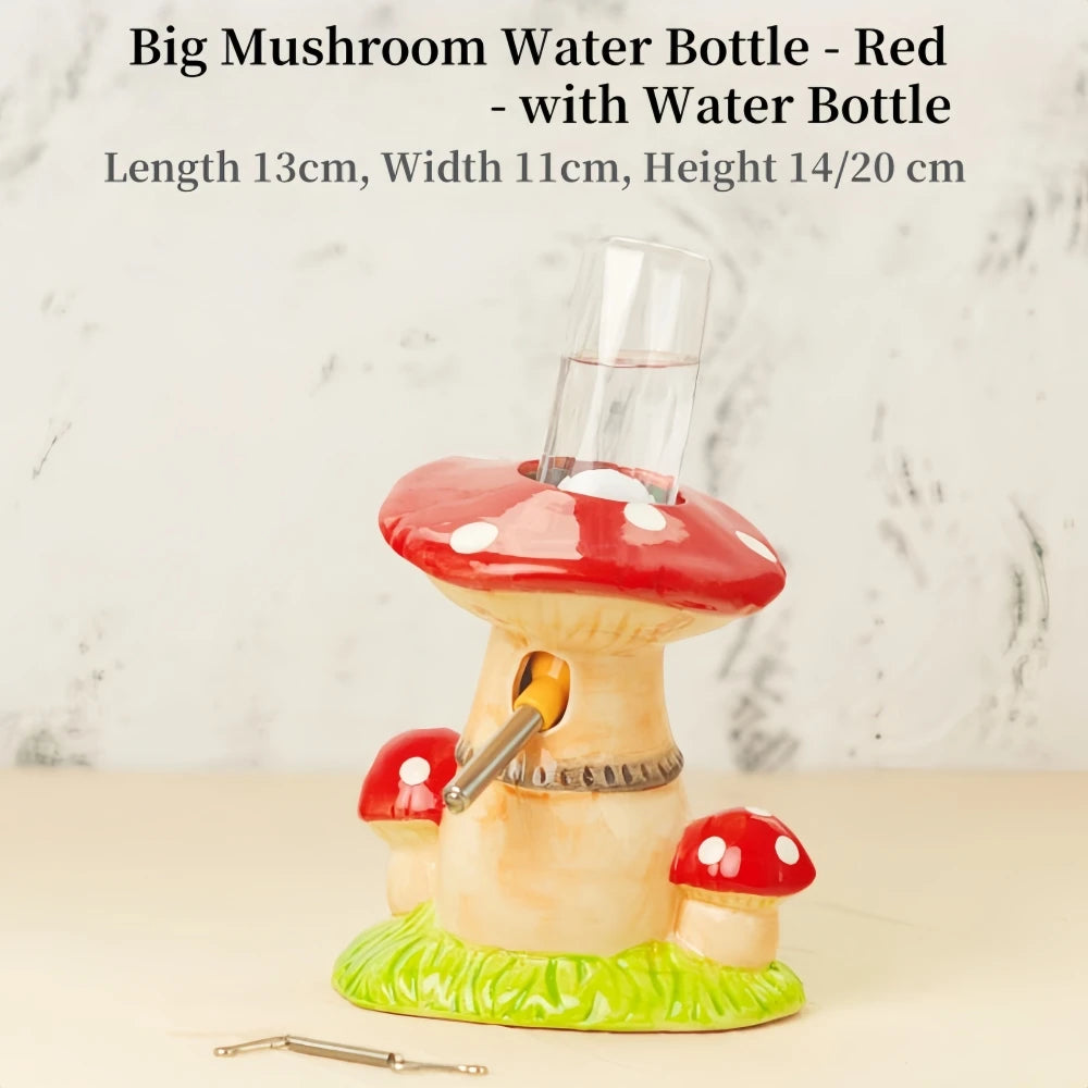 Mushroom Hamster Hideout with Water Bottle