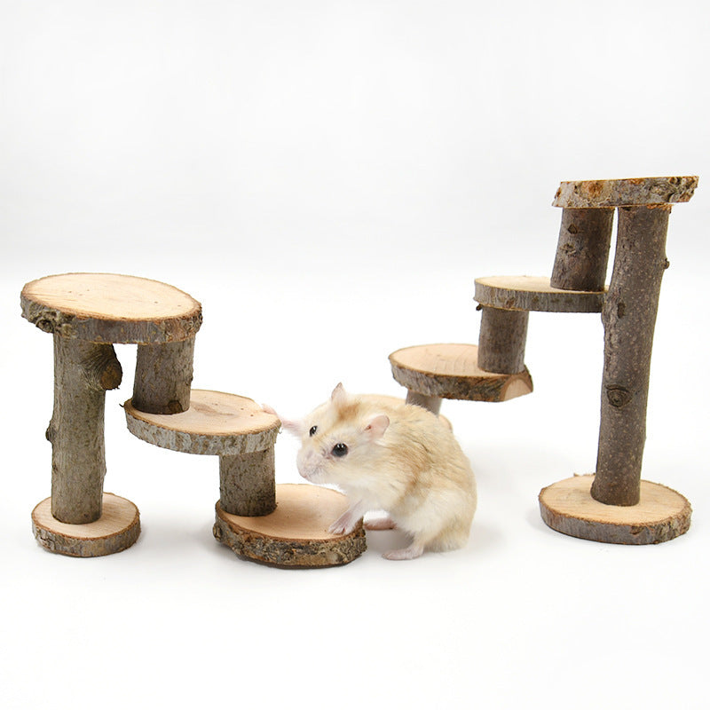Hamster Climbing Wood Ladder